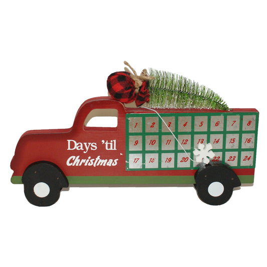 30189 - Red Truck 13" Wood Christmas Countdown |Pod 2-59|