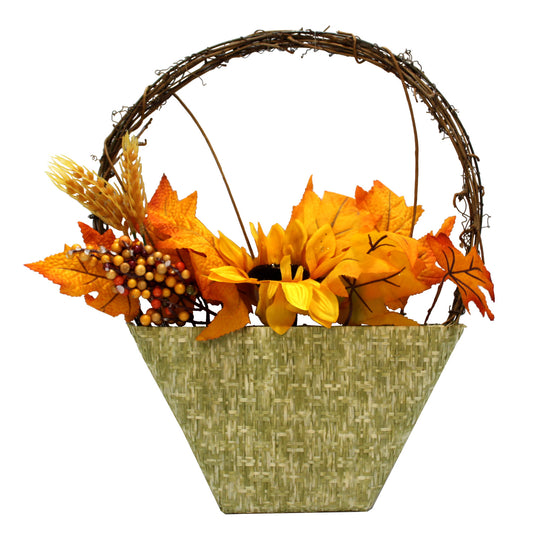 3019 - Autumn Basket Wreath Floral Asst - |BH-F|
