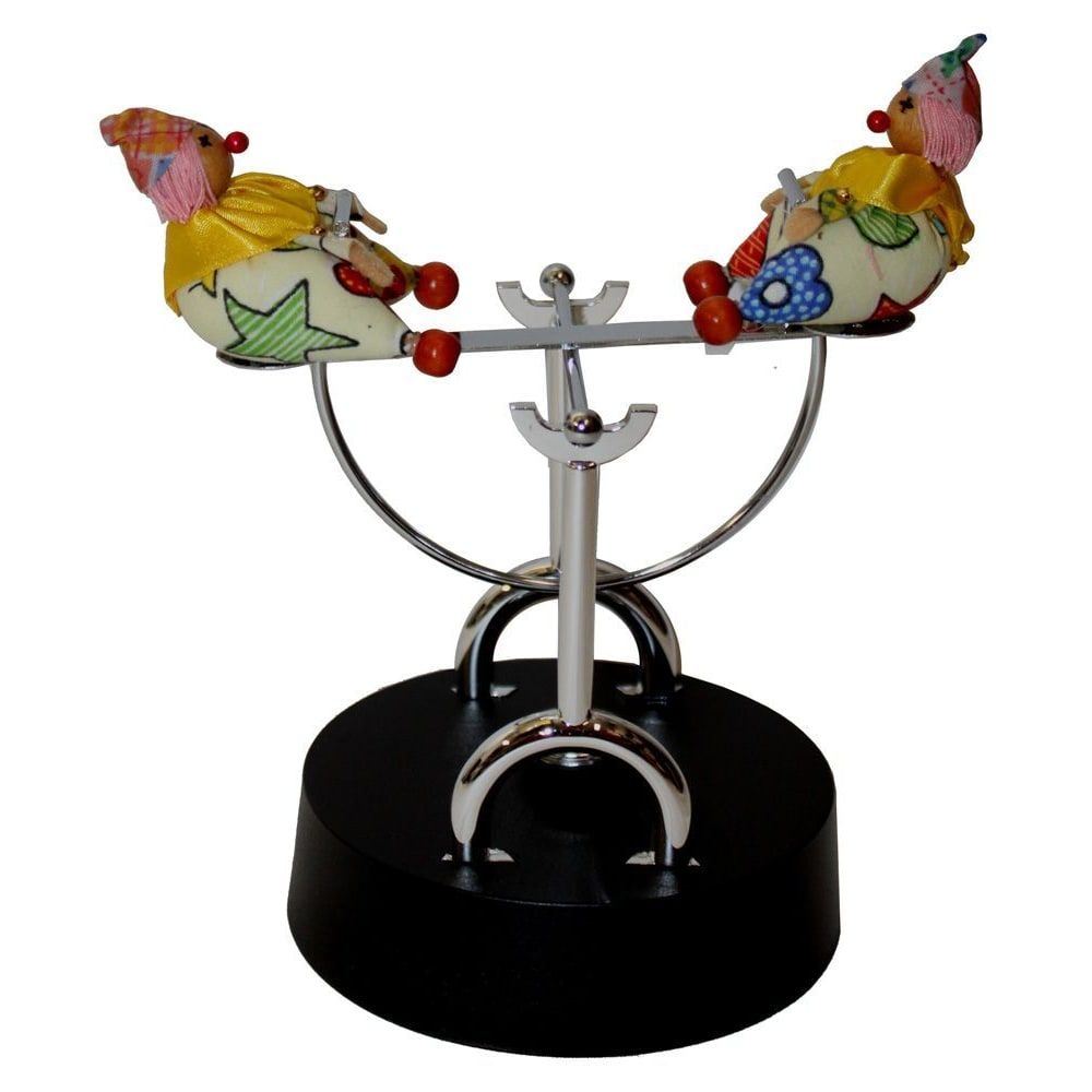 302 - 2 Clowns on Seesaw Magnetic Sculpture - |X-26|