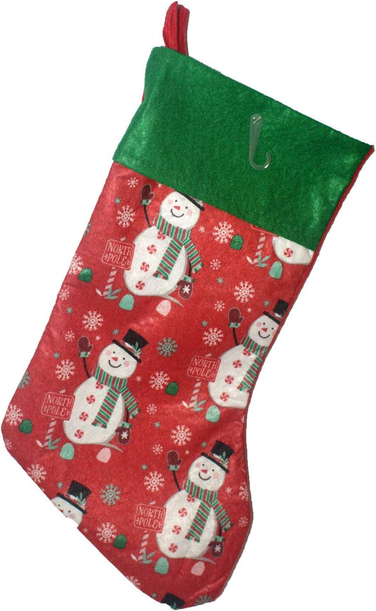 30473 - Felt Xmas Stocking w/Snowmen - [Pod 2-49]