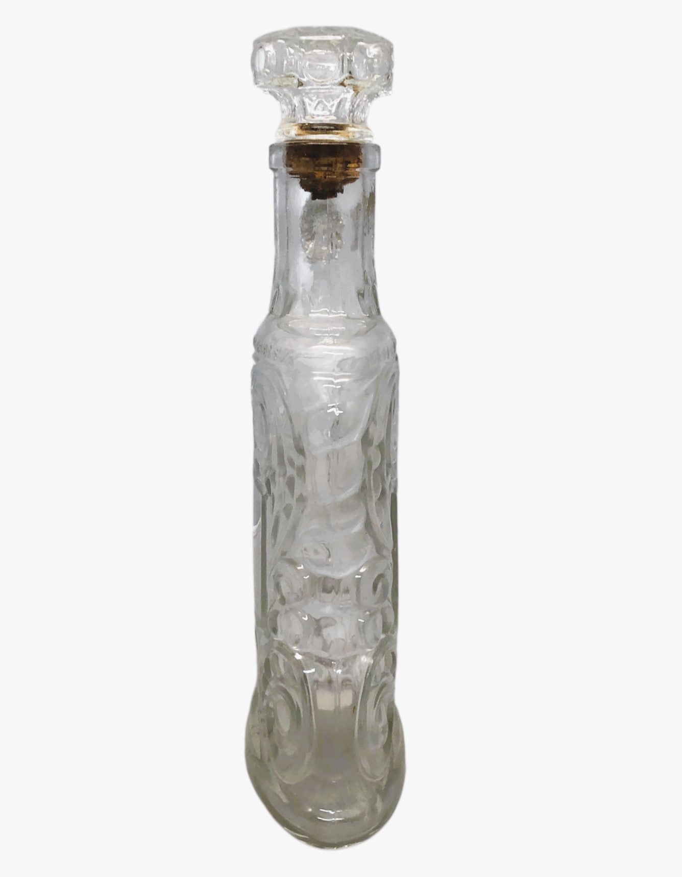 30586 - 11 Inch Fancy Glass Bottle With Stopper [9-14]