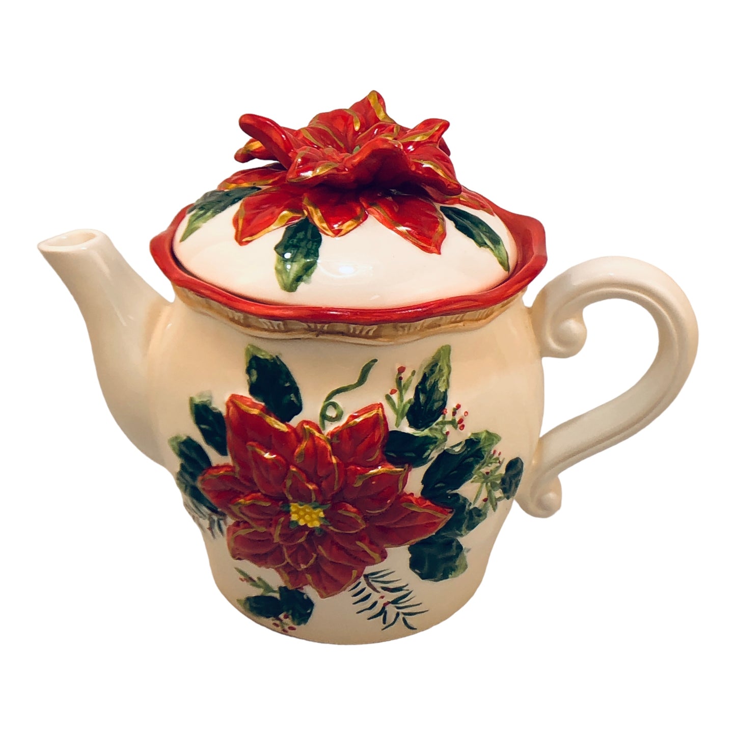 3073 - Poinsettia Teapot Full Size - |A-10|
