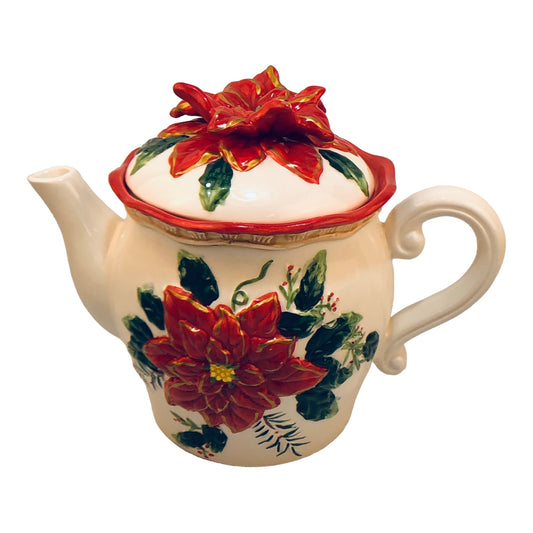 3073 - Poinsettia Teapot Full Size - |A-10|
