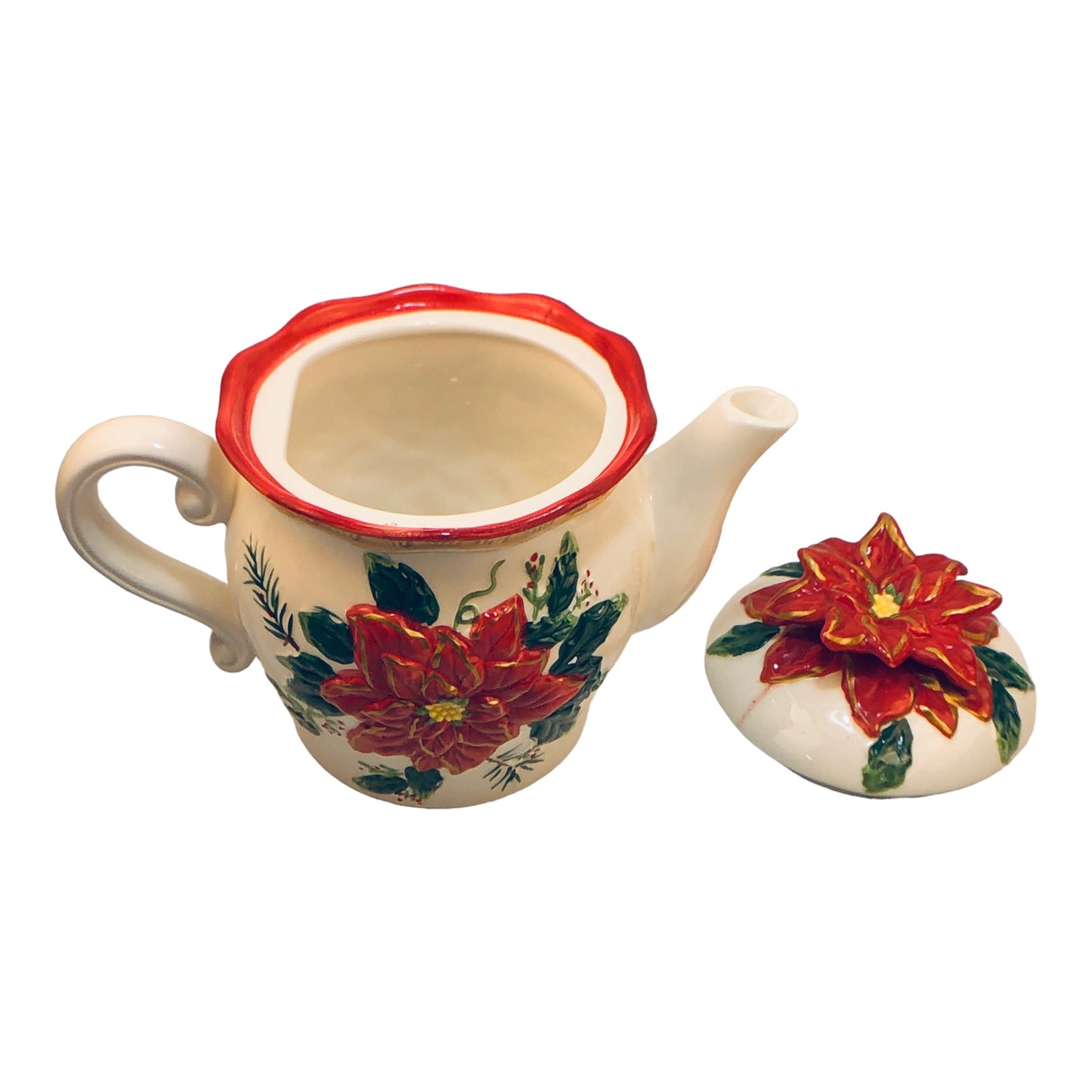3073 - Poinsettia Teapot Full Size - |A-10|
