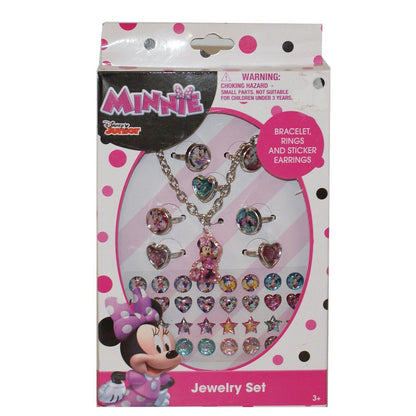 30789- Minnie Disney Junior Jewelry Set Featuring Bracelet Rings And Earrings For Girls |GR-3|