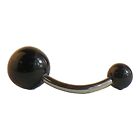 3090 - Black Ball Belly Ring - |Clear-162|
