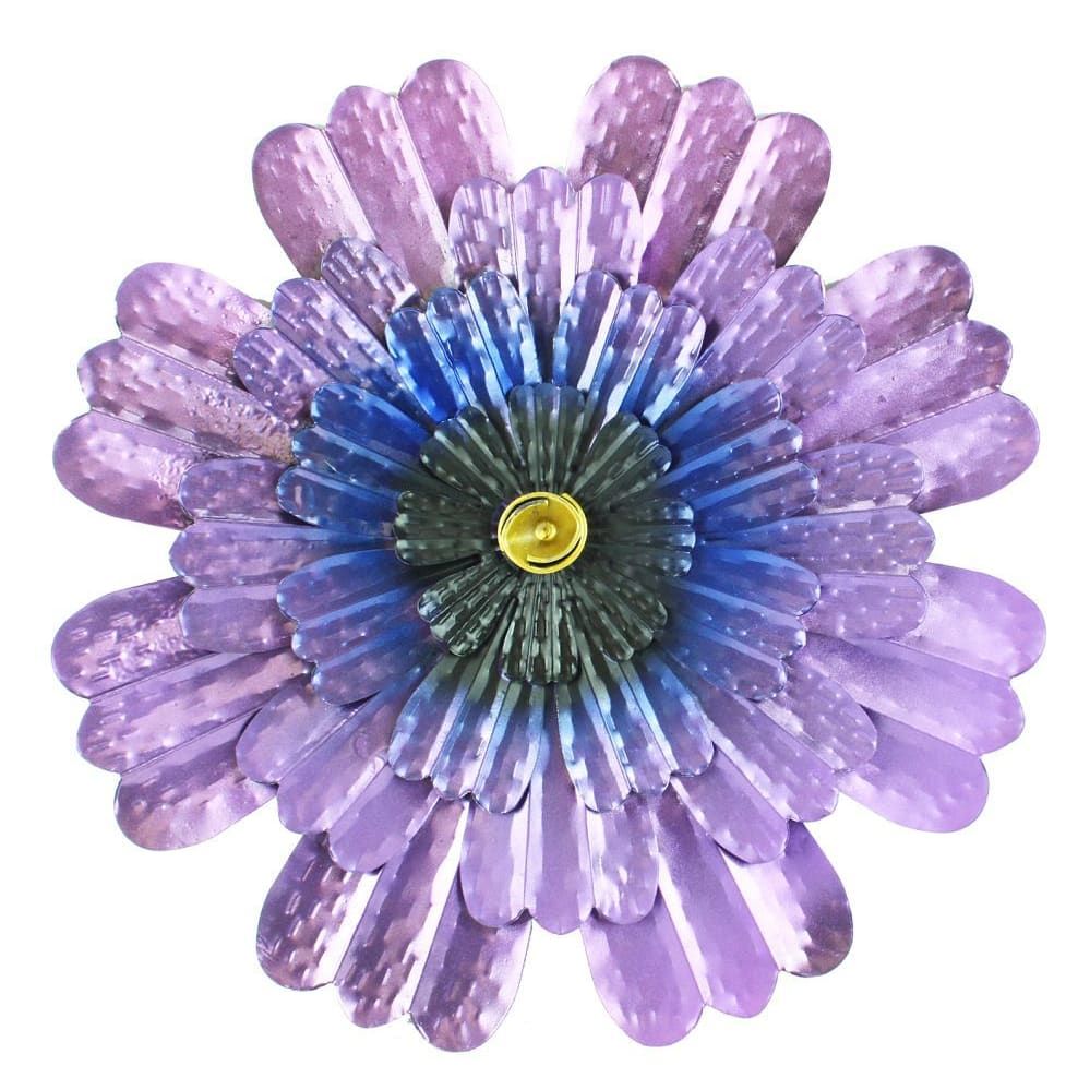 30 - 13" Purple Metal Flower - |G-15|