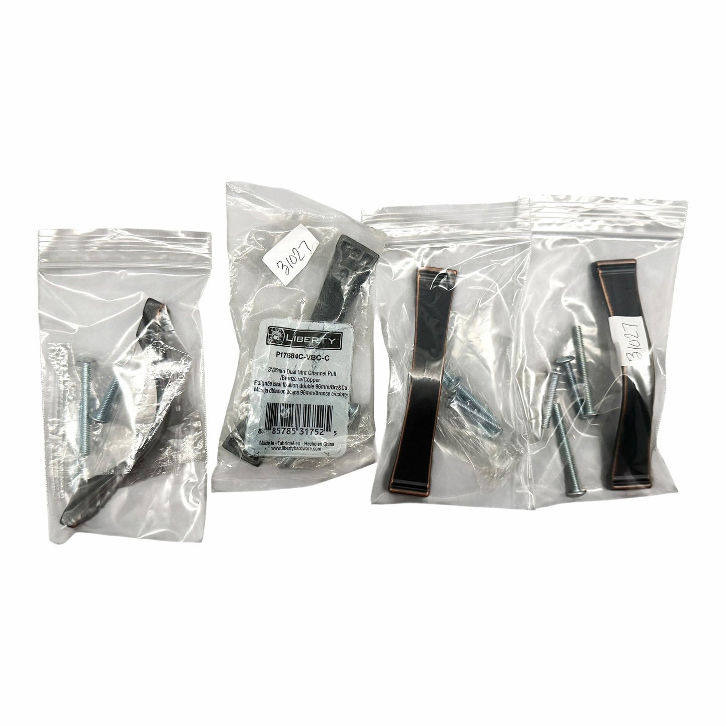 31027 - Set of Four 3"/96mm Dual Mint Channel Pulls for Drawers and Cabinet Doors |11-12|