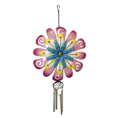 31109 -30029 -Blue Pink and Yellow Layered Metal Floral Garden Accent 21" Outdoor Patio DecorationTBD|  |G-11|