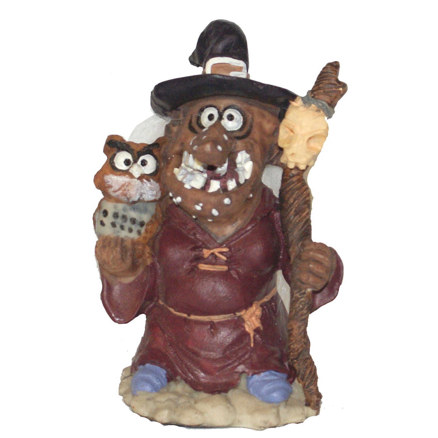 31164 - 4 Inch Color Witch Owl And Staff Figurine |Pod 1-10|