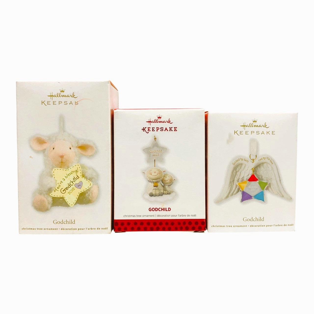 3138 - Set of 3 Hallmark Keepsake My Dearest Godchild Ornaments (Heartwarming Christmas Collection) |Pod 1-74|