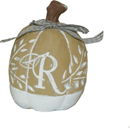 31427 -4" Ceramic Initial R Stone Pumpkin |Pod 2-14|