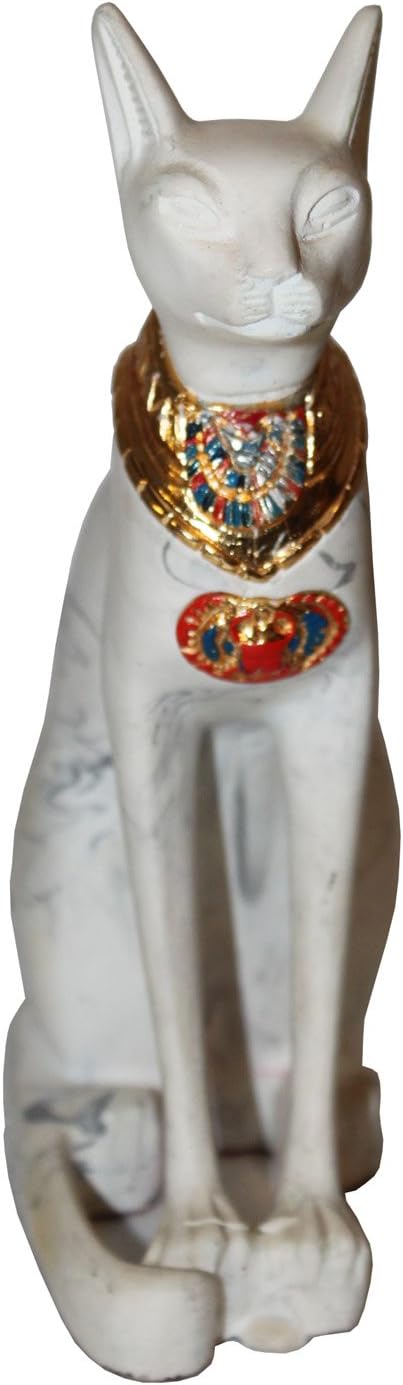 3143 - 6" White Cat Bastet Gold Collar - [AboveCase-06]