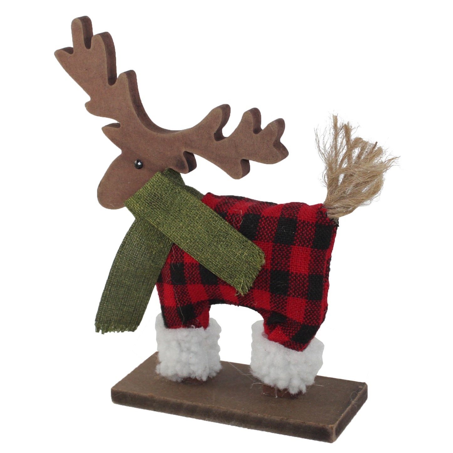 3147 - 8" Wood Reindeer Plaid Coat - |Pod 2-10|