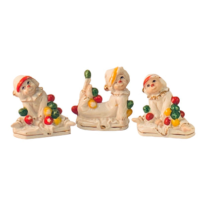 31614 - 3.5" Set of Three Vintage Clowns - [H-44]