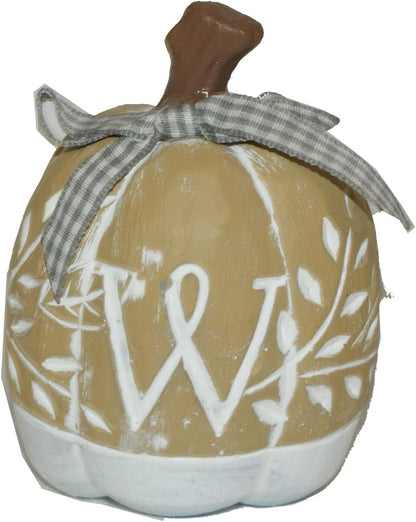 31616 - 4" Ceramic Initial W Stone Pumpkin |Pod 2-14|