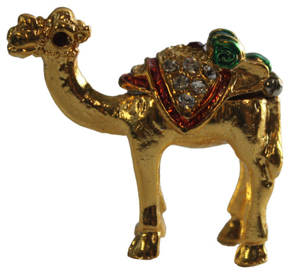 3163 - 1.5" Gold Camel - Green Gem - |Z-59|