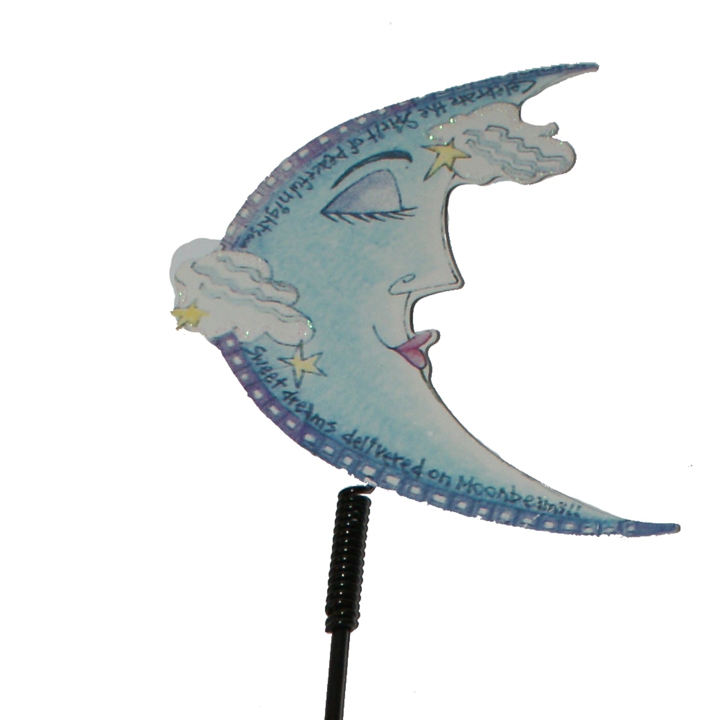 31695 -Metal Moon Face Garden Stake 18" Celestial Yard Art Outdoor Plant Pot Decor |TBD|