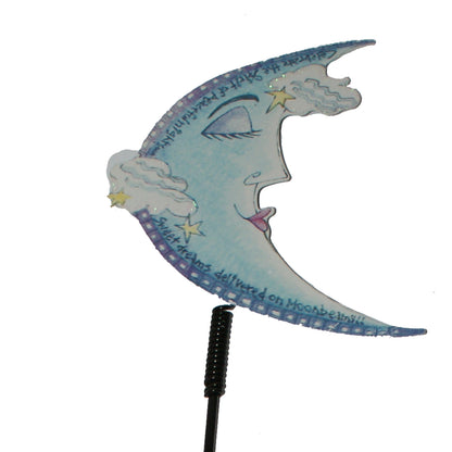 31695 -Metal Moon Face Garden Stake 18" Celestial Yard Art Outdoor Plant Pot Decor |TBD|
