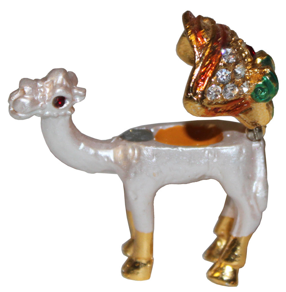 3169 - 1.5" Silver Camel - Green Gem - |Z-B|