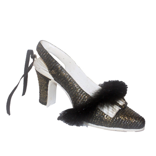 31844 - 4" Black High Heel Shoe Fur |5-4|