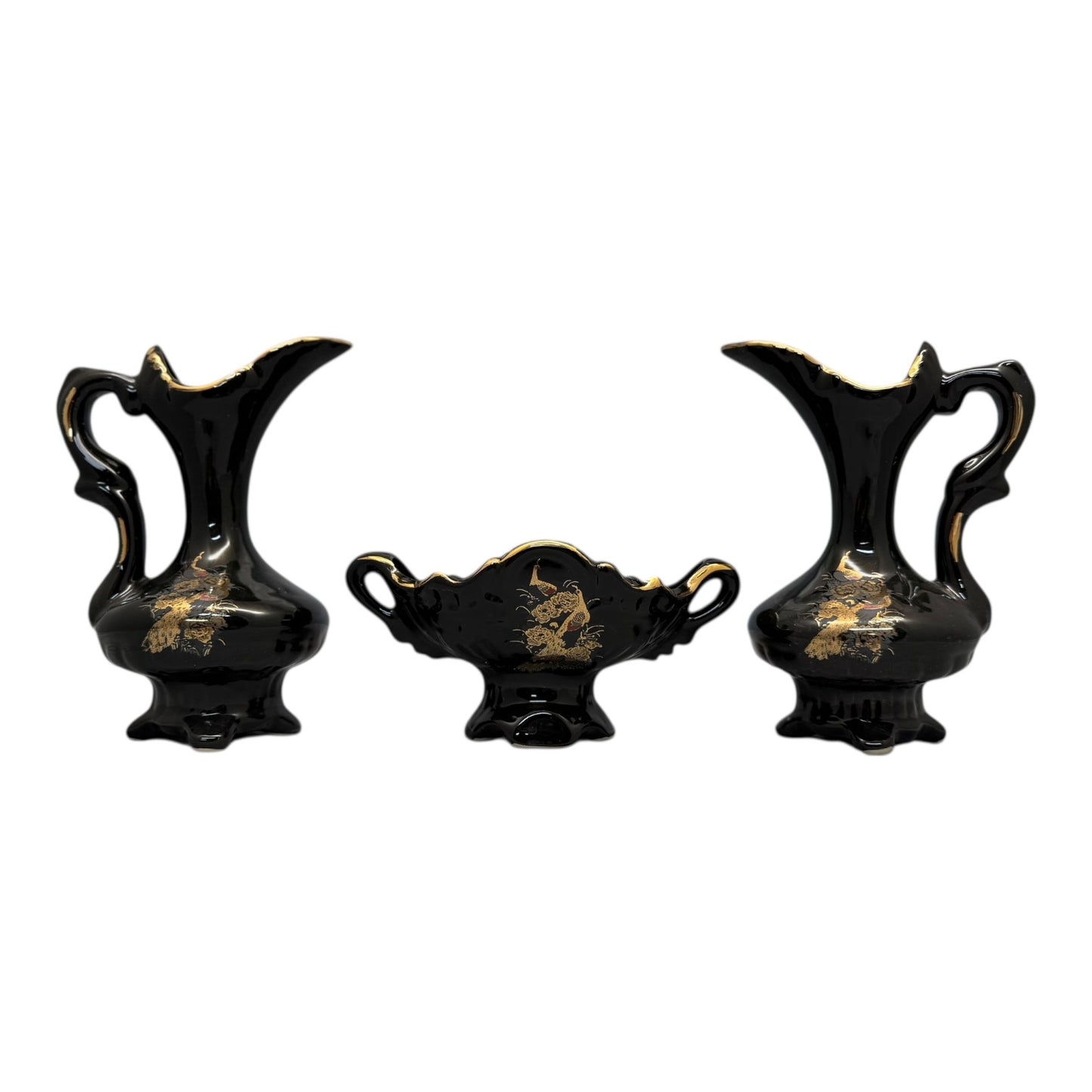 3191 - 8" 3pc Vase Set Black |22-1 | Pod 3-26|