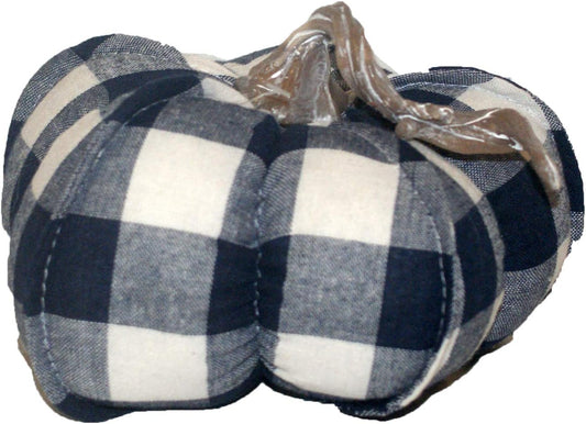 31960 - 6" Blue White Check Pumpkin |Pod 1-13|