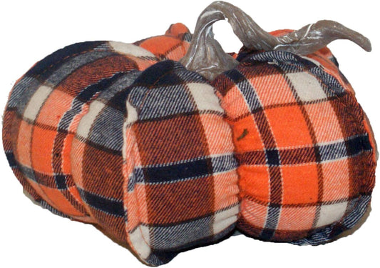 31962 - 6" Orange Blue Check Pumpkin |Pod 1-13|