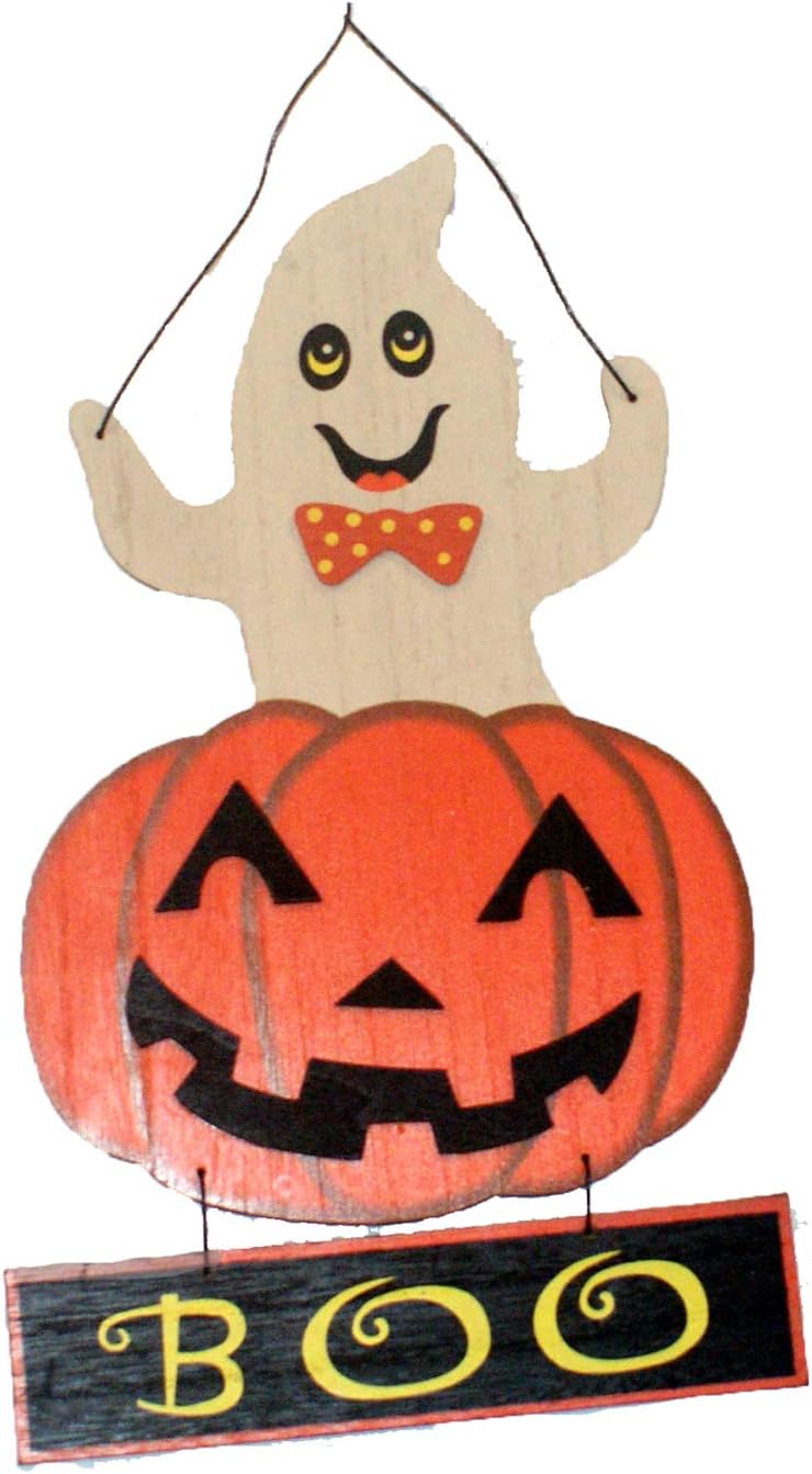 31968 - 13" Boo Ghost Pumpkin Sign - [Pod 1-23]