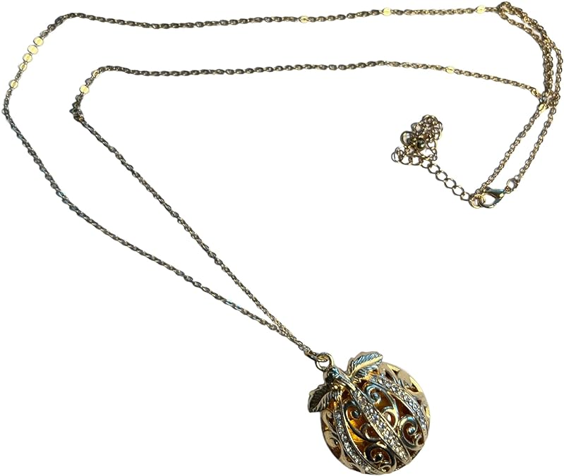 32137 - Pumpkin Necklace w/Rhinestones - [Clear-196]