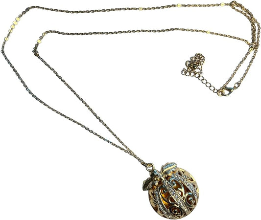 32137 - Pumpkin Necklace w/Rhinestones - [Clear-196]
