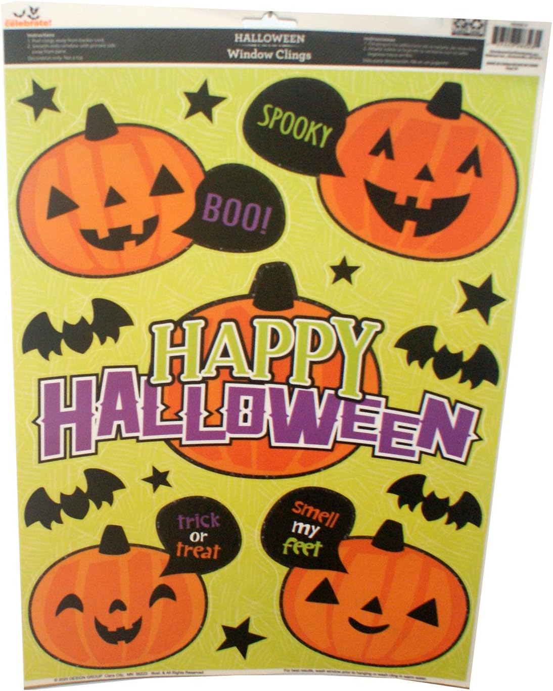 32168 - Happy Halloween Pumpkin Clings - [9-10 WB-7]