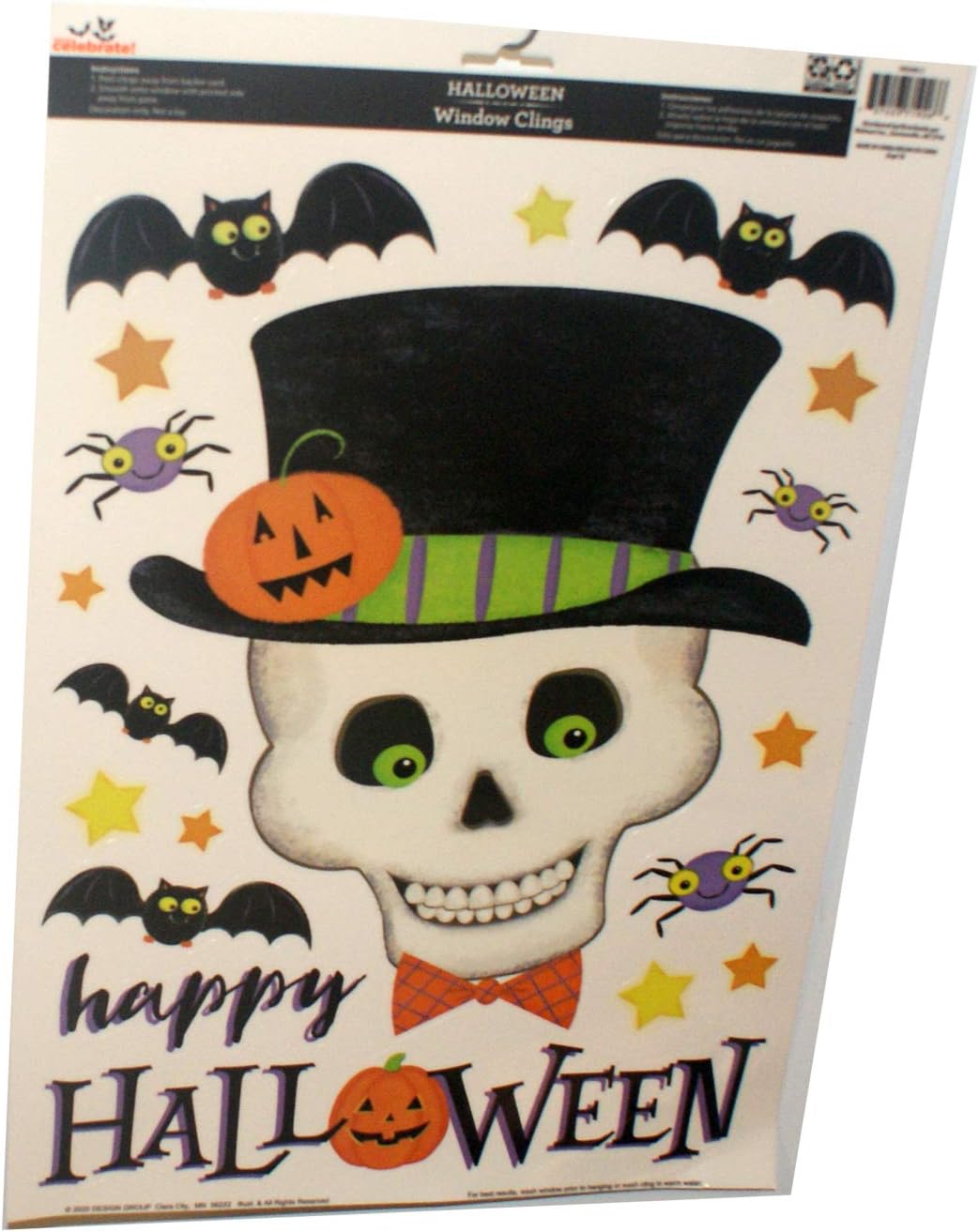 32170 - Happy Halloween Skull Hat Cling - [9-10 WB-7]