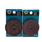32181 - Pack of 2 High-Quality 2 Inch Brown Wooden Buttons for DIY Crafting |DVD-3|