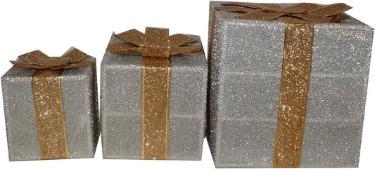 32206 - Set of 3 Silver & Gold Boxes - [21-20]