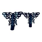 32259 - Elegant 2-Pack Butterfly Hair Clips in Black with Light Blue Design