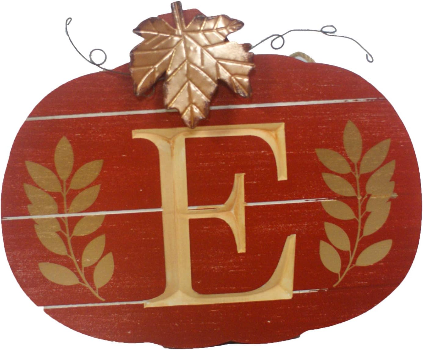 32355 - Large Wood Initial E Pumpkin - [Pod 2-63]
