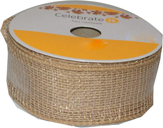 32400 - Large Burlap Glitter Ribbon -[15-18 A-1]