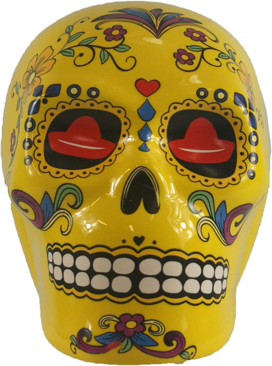 32458 - Yellow Sugar Skull Money Bank - [Display-69]