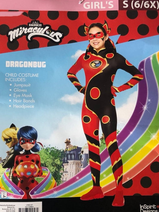 32460 - Dragonbug Girls Dragon Costume Jumpsuit Set with Mask