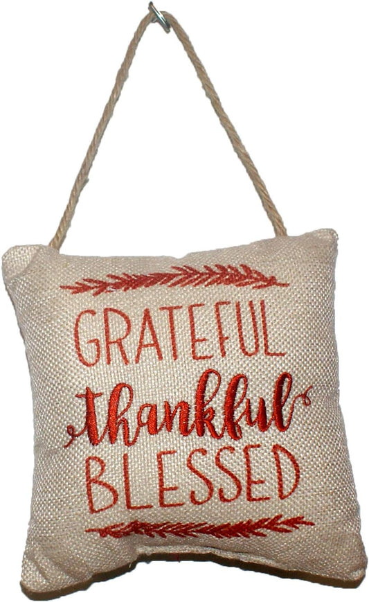 32476 - 4" Door Pillow Grateful Thankful - [Pod 2-6]