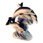 32478 - 7" Delightful Ocean-Inspired Triple Dolphin Statue With Playful Marine Designs |2-15|