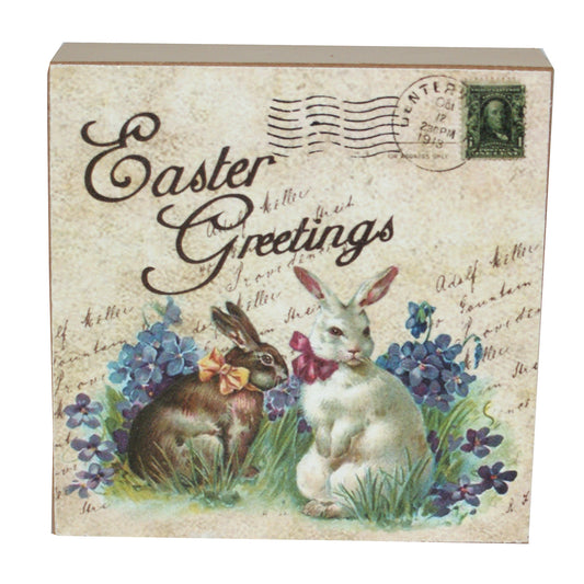 3270 - Easter Greetings 5" Square Sign - |Pod 1-18|
