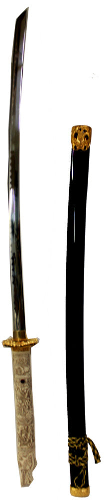 3271 - Faux Ivory Dragon Black Sword - |Sword|