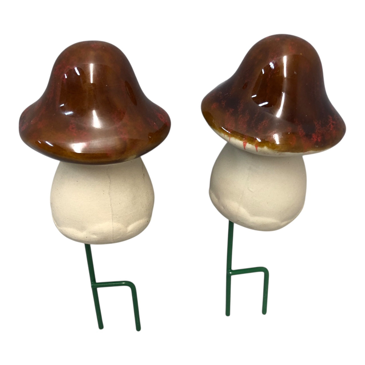 32750- set of 2 Brown Ceramic Mushroom