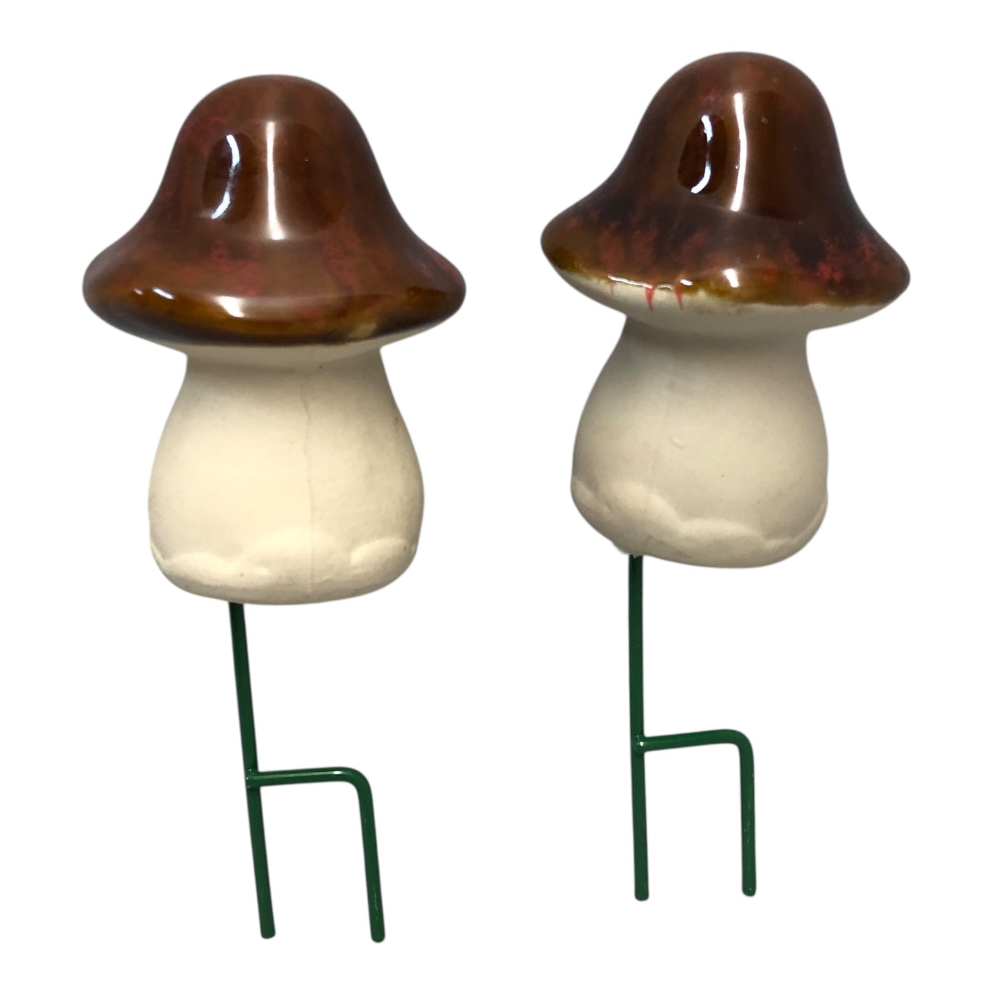 32750- set of 2 Brown Ceramic Mushroom