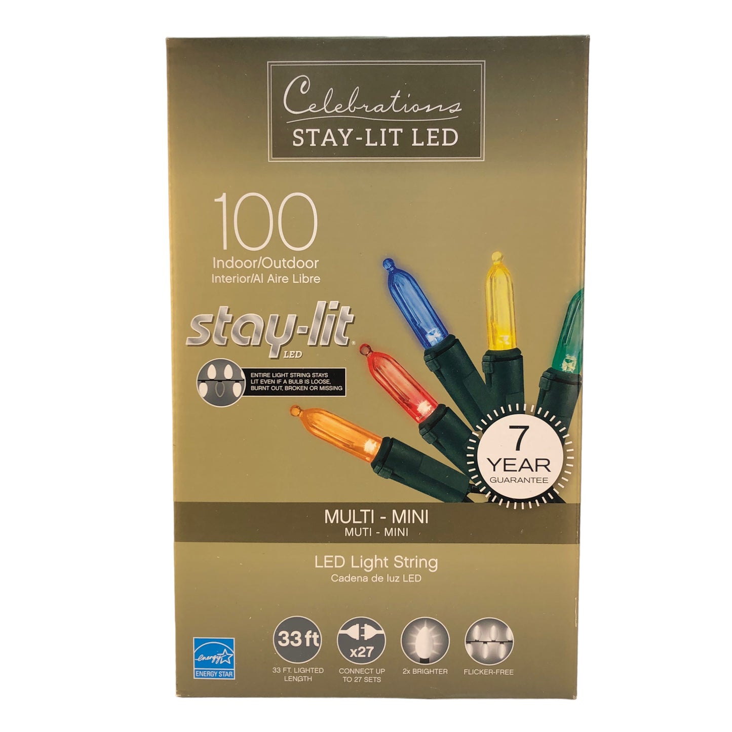 32782 - 100 Stay Lit Multi Mini Lights Set of Two [G-30]