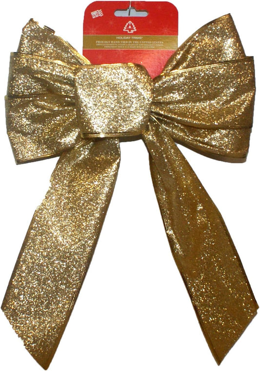 32878 - 10" Gold Shimmer 7 Loop Bow - [Pod 2-24]