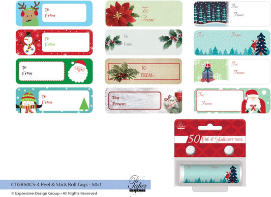 32888 - 50 Peel and Stick Tags Asst - [R-30]