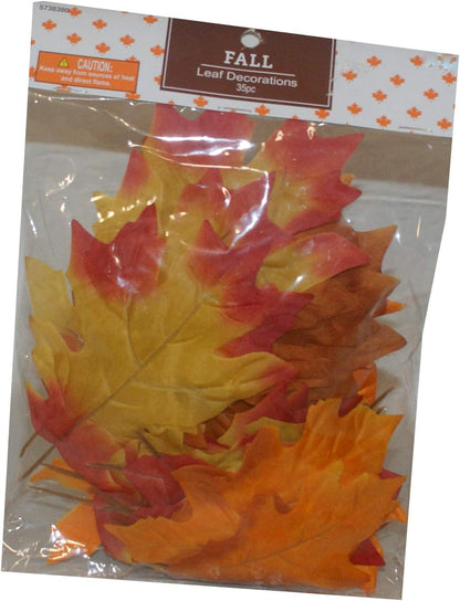 32915 - PACK OF 2 - 35 pc Assorted Fall Leaf Decor  70 PC TOTAL - |Pod 1-5|